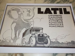 ANCIENNE PUBLICITE CAMION TRACTEUR LATIL 1926 - Camions