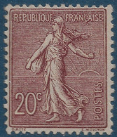 FRANCE Semeuse 1903 N°131a** 20c Brun Lilas Fonçé Tres Frais Signé Calves - 1903-60 Sower - Ligned