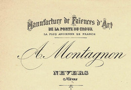 MANUFACTURE DU BOUT DU MONDE 1898 MANUFACTURE DE FAIENCES D ART A. MONTAGNON à Nevers Nièvre B.E.VOIR HISTORIQUE - 1800 – 1899