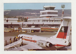 Bulgaria VARNA Airport With TU-134 Airline BALKAN Jet Airplane Vintage Photo Postcard RPPc CPA (22553) - Aerodromes