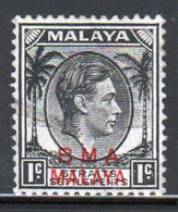 Malaya British Military Administration 1945 George V Single 1c Stamp Overprinted BMA In Fine Used Condition. - Malaya (British Military Administration)