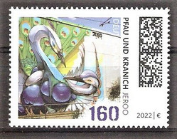 BRD Mi.Nr. 3667 ** Street Art 2022 / „Pfau Und Kranich“ Von Christoph „Jeroo“ Ganter - Unused Stamps