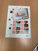 Hong Kong Valentines Rose Ring Chocolates Penguin Sheet MNH - Ongebruikt