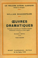 Oeuvres Dramatiques Tome II De William Shakespeare (1934) - Autres & Non Classés