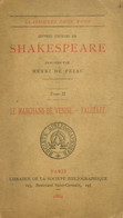 Oeuvres Choisies Tome II : Le Marchand De Venise / Falstaff De William Shakespeare (1884) - Autres & Non Classés