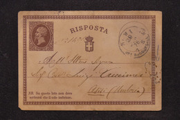 ITALIE - Entier Postal De Rome Pour Asisi En 1876 - L 119483 - Postwaardestukken