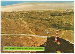 Ameland - Vuurtoren, Duin, Strand, Noordzee - (Wadden, Nederland / Holland) - Aerophoto-Schiphol No.34546 - Ameland