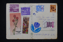 ISRAËL - Affranchissement Varié Sur Carte Postale (Zalman Shazar ) - L 119502 - Lettres & Documents