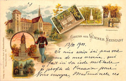 Gruss Aus Wiener Neustadt Litho Multi Views 1901 Verlag Von Anton Folk's - Wiener Neustadt