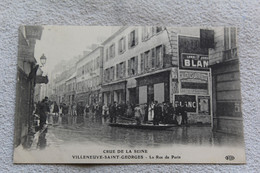 Villeneuve Saint Georges, Crue De La Seine, La Rue De Paris, Val De Marne 94 - Villeneuve Saint Georges