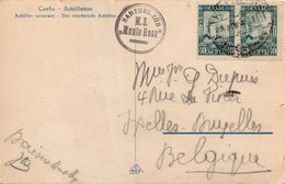 Postcard Of Corfu Posted On German Ship "M.S. Monte Rosa HAMBURG-SUD" To Belgium - Sin Clasificación