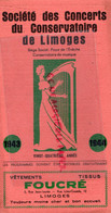 87-LIMOGES-PROGRAMME SOCIETE CONCERTS CONSERVATOIRE MUSIQUE-PLACE EVECHE-1943-MARGUERITE PIFTEAU-NICOLE ROLET-TORTELLIER - Programs