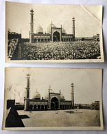 2 Photographie Ancienne INDE La Jama Masjid  Grande Mosquée De Shahjahânabâd Mosquée De Delhi - Asia