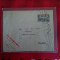 LETTRE PARIS S.S NORMADIE LE HAVRE NEW YORK POUR FRENCH LINE LA MAISON FRANCAISE NEW YORK 1935 VOYAGE INAUGURAL 1935 - Lettres & Documents