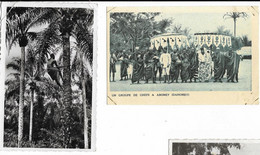 2 Cp DAHOMEY : Un Groupe De Chefs à ABOMEY & Récolte Régimes Palmiers à Huile Ed. Labitte 40 Cpsm Pf Envoi 1954 (pli Ht - Dahomey