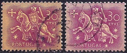 Portugal 1956 - Mi 847 - YT 776A ( Knight On Horseback ) Two Shades Of Color - Used Stamps