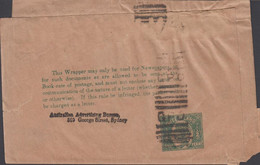 1896. QUEENSLAND AUSTRALIA  ½ PENNY Wrapper VICTORIA Cancelled GPO. Australian Advertising Bureau, Sydney.... - JF429853 - Covers & Documents