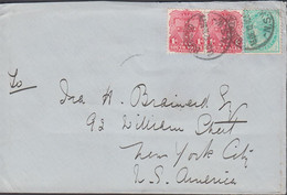 1912. NEW SOUTH WALES. 2 Ex 1 D + ½ D Victoria On Letter To USA Cancelled BURHOOD N.S.W. 13DE... (Michel 94+) - JF429859 - Brieven En Documenten