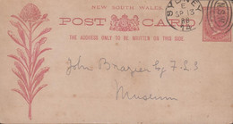 1888. NEW SOUTH WALES AUSTRALIA  ONE PENNY VICTORIA POST CARD NSW With Flower Motive Cancelled SYDNEY SP 1... - JF429862 - Cartas & Documentos