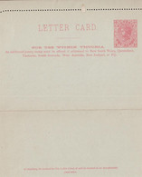 1890. VICTORIA. ONE PENNY. LETTER CARD. VICTORIA STAMP DUTY. FOR USE WITHIN VICTORIA.  - JF429875 - Lettres & Documents