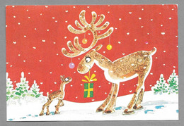 Reindeer Christmas Present For A Little Calf Snowing Renne Rentier Illustrator Osmo Omppu Omenamäki - Used 1981 - Other