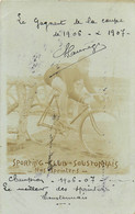 160422 - CARTE PHOTO SPORT CYCLISME VELO Sporting Club Soustonnais Sprinters 1906 1907 LANDES SOUSTONS Alias NESTOR - Cycling