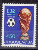 Yugoslavia 1974 Football World Cup Mi#1567 Mint Never Hinged - Unused Stamps