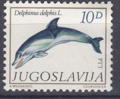 Yugoslavia Republic 1980 Animals Dolphin Mi#1837 Mint Never Hinged Key Stamp Of The Set - Neufs