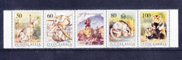 Yugoslavia 1992 Animals Mi#2525-2528 Strip, Never Hinged - Neufs