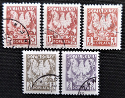 Timbre De Pologne 1950 And 1980 Coat Of Arms  Y&T N° 125_127_144_?_? - Segnatasse