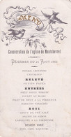 Montchevrel (Orne 61) Menu Pour La Consécration De L'église De Montchevrel Du 24 Aout 1902 - Menus