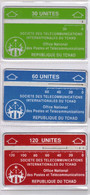 Carta Telefonica Ciad - Serie Completa 3 Pezzi  -  Carte Telefoniche@Scheda@Schede @Phonecards@Telecarte@Tel Efonkarte - Tschad
