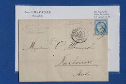 AD3 FRANCE BELLE  LETTRE 1874 BORDEAUX POUR NARBONNE AUDE  +N° 60 VARIETE+ A  VOIR ++AFFRANCH. INTERESSANT - 1876-1878 Sage (Typ I)