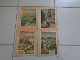 Protège - Cahiers - Lot De 4 Couvertures De Cahiers - P.L.M. - Affiches - Genève - Menton - Jura-  - Ect.. - Réf.76. - Transports