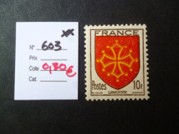 TP France Neuf ** 1944  N° 603 Cote 0,30 € - Neufs