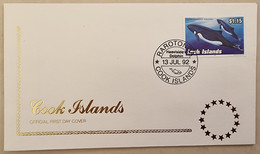 ILES COOK Baleines, Baleine, Whales, Ballena,  Wal. Fdc, Enveloppes 1 Er Jour  1992 Orque. - Ballenas