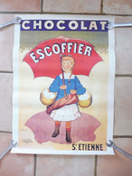 Affiche CHOCOLAT ESCOFFIER (50 X 70cm Env.) Edit. Affiches Artistiques Imprimerie A. Poméon & Fils à St Chamond (Loire) - Chocolate