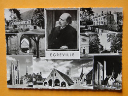 EGREVILLE  (Seine & Marne) -- Cpsm Multivues Dont Massenet - Halles - Eglise - CPSM Circulé 1964 - Autres Communes