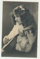 Carte Fantaisie Femme - Bohémienne Guitare - La Cigale -  Phototypie BERGERET - Bergeret
