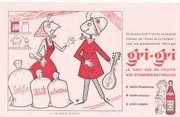 BU 2433 /   BUVARD -   JUS DE FRUIT GRI -GRI  LA CIGALE ET LA FOURMI    (21,00 Cm X 13,50 Cm) - Sprudel & Limonade