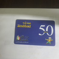 PALESTINE-(PS-SIN-REF-0004A)-cardboard Sindibad 50-(359)-(2006152673165)-(1/1/05)used Card+1prepiad Free - Palestina