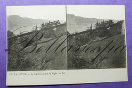 La Suisse. Le Chemin De Fer Du Righi. Tandradbahn Vue Stereo Stereoscoop Stereoscopique - Cartes Stéréoscopiques