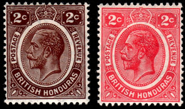 British Honduras 1923/26 KGV Mult Script CA 2c Brown And 2c Rose-carmine  Lightly Hinged Mint - Honduras Britannico (...-1970)
