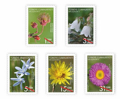 Turkey 2022, Wild Flowers, MNH Stamps Set - Ungebraucht