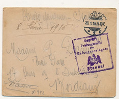 Enveloppe Prisonnier Français - Camp De Stendal - 28/1/1916 - Beau Cachet De Censure - Guerra De 1914-18