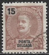 Ponta Delgada – 1897 King Carlos 15 Réis Used Stamp - Ponta Delgada