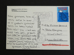 LETTRE MONACO AVEC YT 1264 PROTECTION VIE MARINE POISSON FISH - FLAMME CENTRE D'ACCLIMATATION ZOOLOGIQUE ELEPHANT LION - Storia Postale