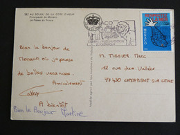 LETTRE MONACO AVEC YT 1264 PROTECTION VIE MARINE POISSON FISH - FLAMME CENTRE D'ACCLIMATATION ZOOLOGIQUE ELEPHANT LION - Cartas & Documentos