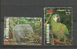 ECUADOR 1993 - AMERICA UPAEP - NATURALEZA EN EXTINCION - PAJARO Y ROEDOR - YVERT 1284/1285** - Ecuador