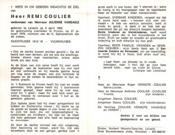 Remi Coulier (1892-1976) ~ Oudstrijder (1914-1918) - Imágenes Religiosas